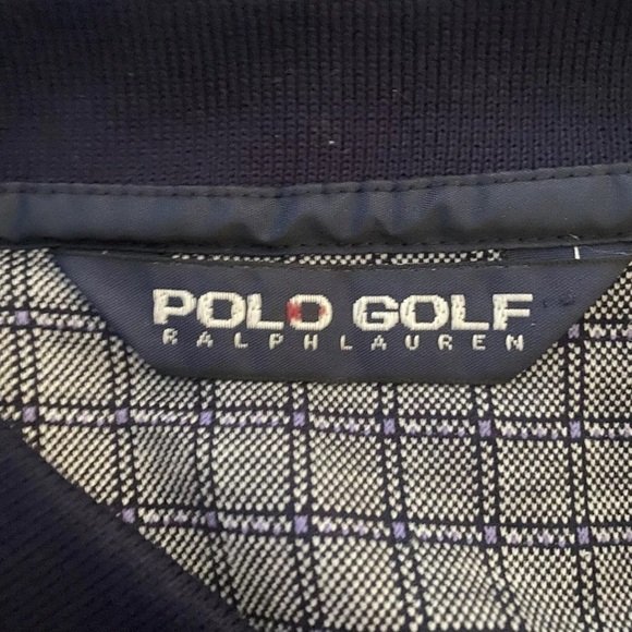 Ralph Lauren Polo Golf Shirt Navy Blue  Plaid Check Mens Size XXL (136) - Picture 4 of 6